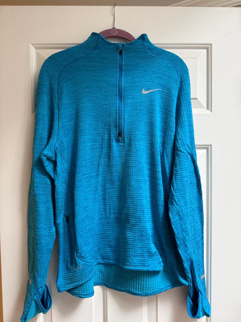 Nike Blue Teal Quarter-Zip Training Pullover